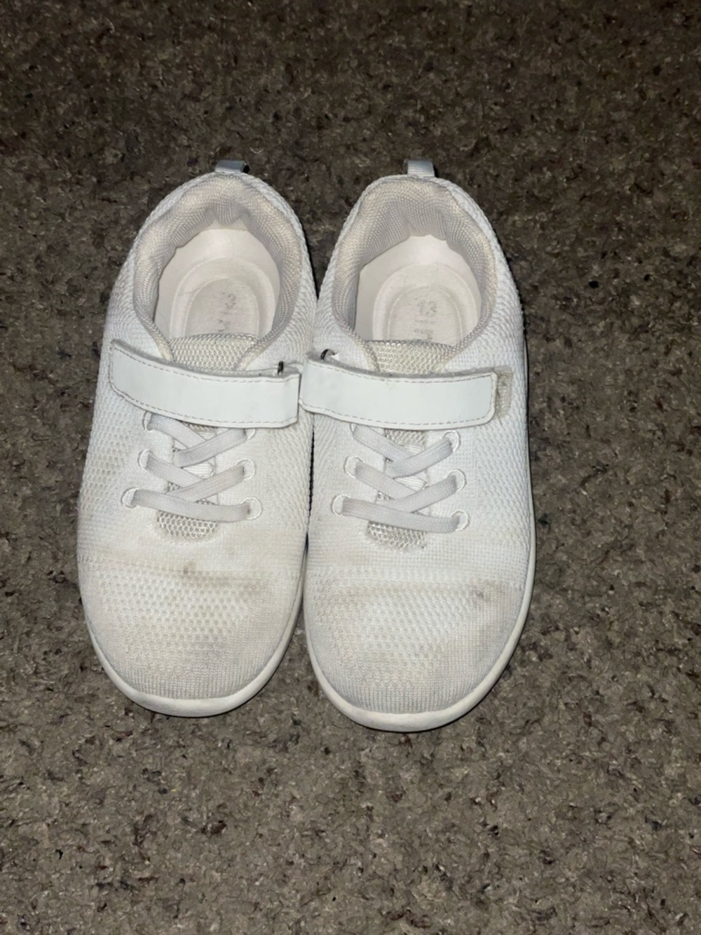 Kids White Athletic Sneakers - Velcro Closure